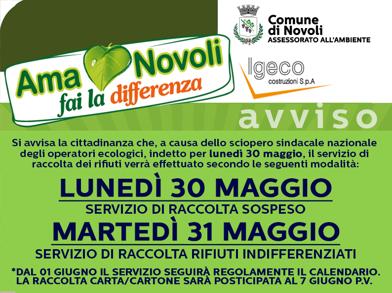 AVVISO RACCOLTA RIFIUTI URBANI