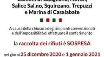 Variazioni Calendario di Raccolta Rifiuti