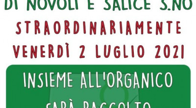 AVVISO ALLA CITTADINANZA - VENERD&Igrave; 2 LUGLIO: RITIRO DEL SECCO