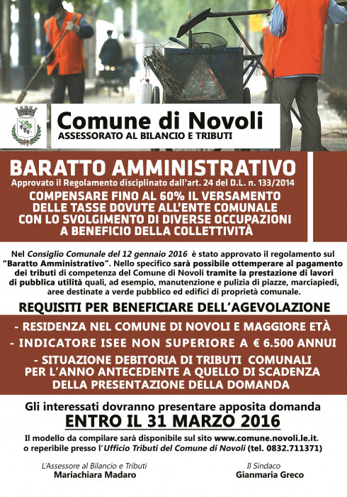 REGOLAMENTO SUL &ldquo;BARATTO AMMINISTRATIVO&rdquo;, AMMINISTRAZIONE CONDIVI...