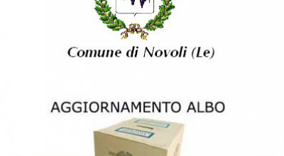 Aggiornamento annuale dell'Albo degli Scrutatori. Avviso di deposito atti