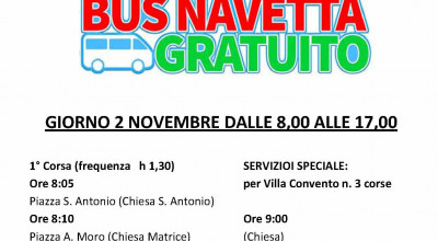 COMMEMORAZIONE DEI DEFUNTI - SERVIZIO MINI BUS