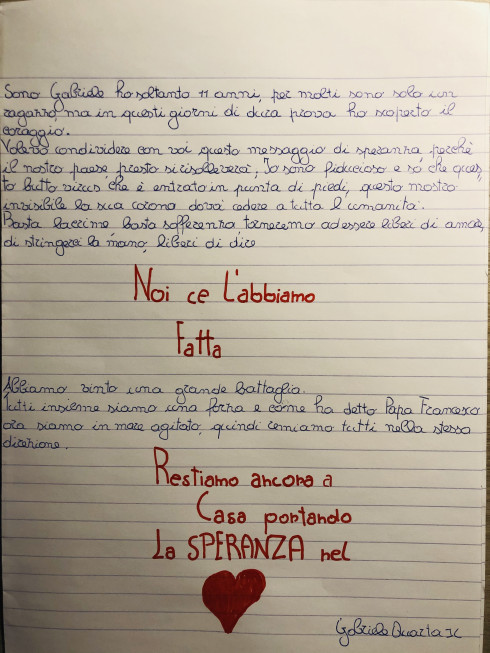 Campagna LA SPERANZA DI NOVOLI NEI PENSIERI DEI SUOI BAMBINI E DEI RAGA...