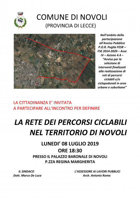 LA RETE DEI PERCORSI CICLABILI NEL TERRITORIO DI NOVOLI 