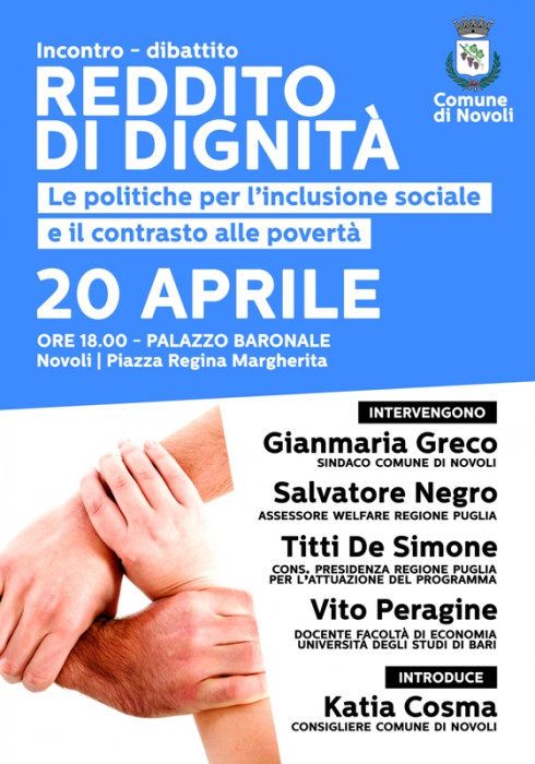 NOVOLI, UN DIBATTITO SUL REDDITO DI DIGNITA’ AL PALAZZO BARONALE