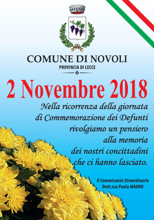 Ricorrenza del 2 NOVEMBRE 2018