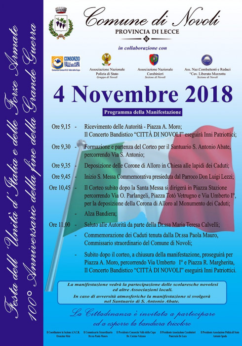 Manifestazione 4 NOVEMBRE 2018