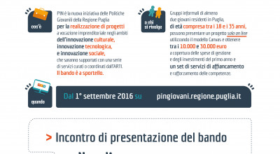 Incontro di presentazione del bando PIN - Pugliesi Innovativi.