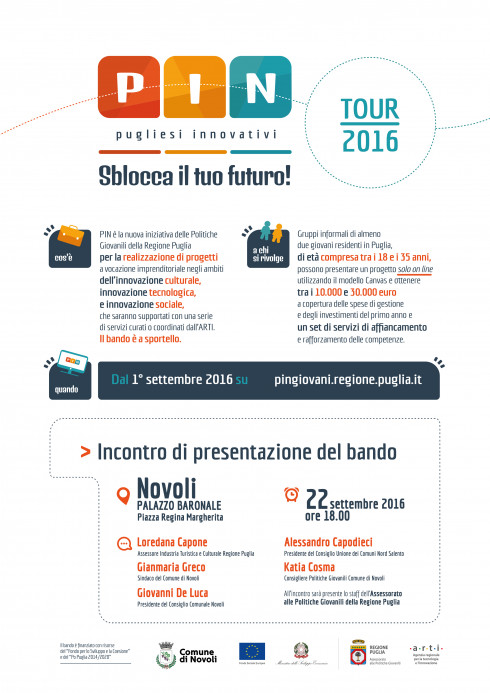 Incontro di presentazione del bando PIN - Pugliesi Innovativi.