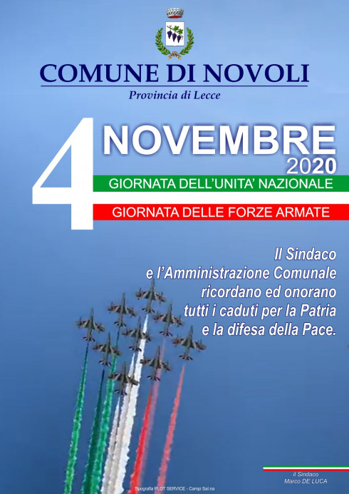 Giornata dell'Unit&agrave; Nazionale e Festa delle Forze Armate