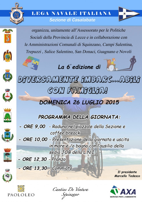 6&deg; edizione di DIVERSAMENTE IMBARC...ABILI CON FAMIGLIA! Dome...