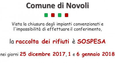 Calendario raccolta rifiuti - Festivit&agrave; Natalizie